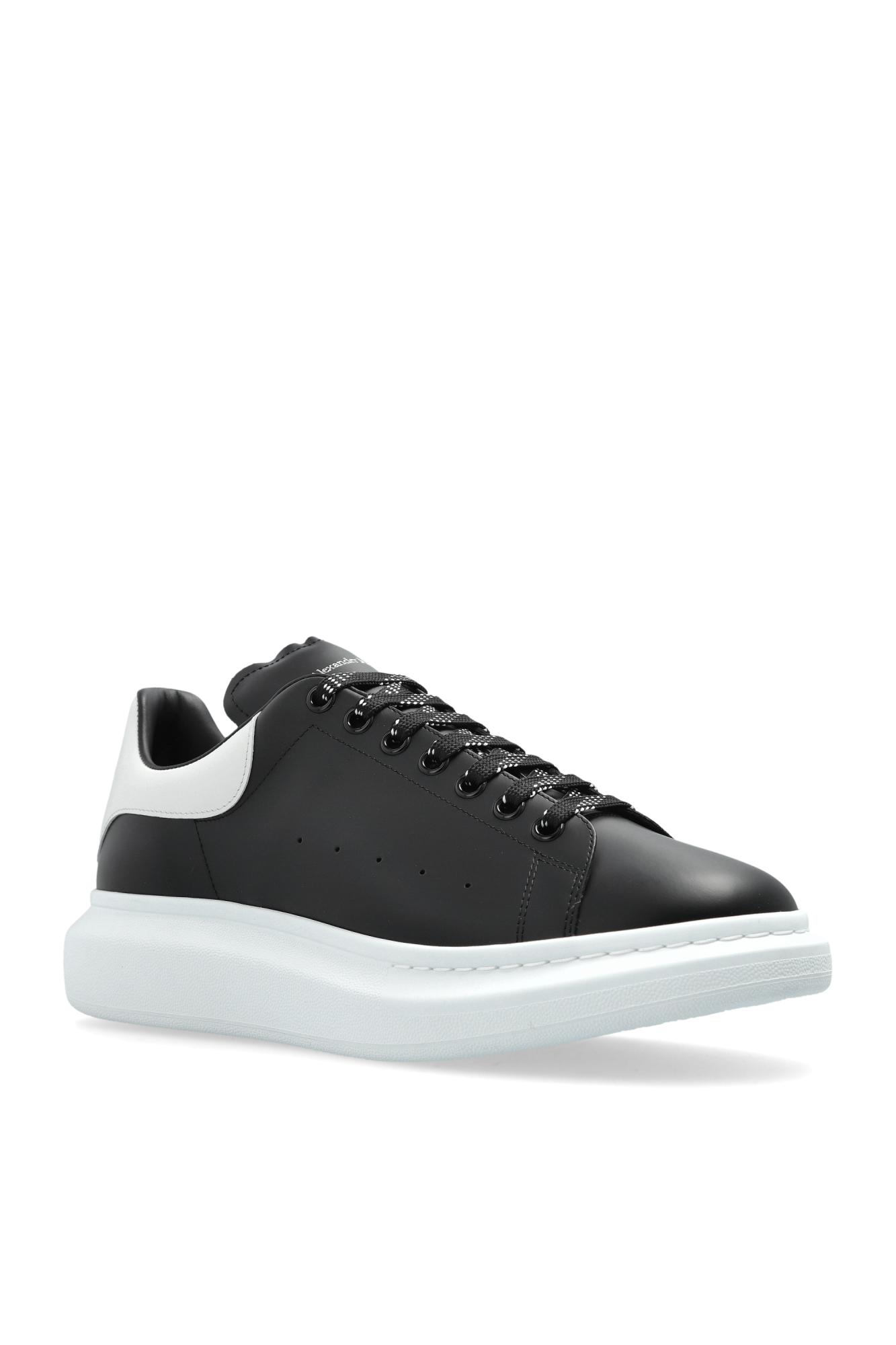 【送料&関税込】Alexander McQueen Black Leather Sneakers Wit Men's Designer Sneakers | Luxury Sneakers | Alexander McQueen US